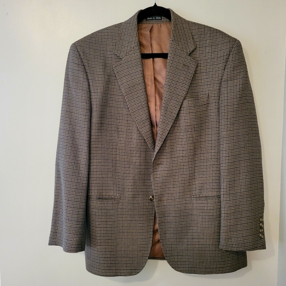Lauren Ralph Lauren Men's Houndstooth Preppy Wool Blazer Suit Jacket. Size 40s